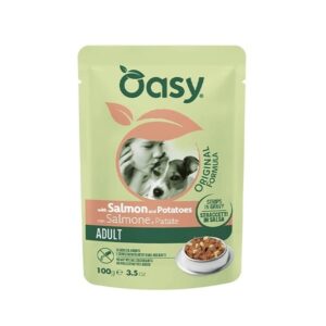 OASY Strips in Gravy Adult with Salmon and potatoes - drėgnas ėdalas šunims - 100g