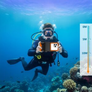 Tech-Protect IPX8 Pro Universal Diving waterproof case juodos spalvos/oranžinės spalvos - Image 7