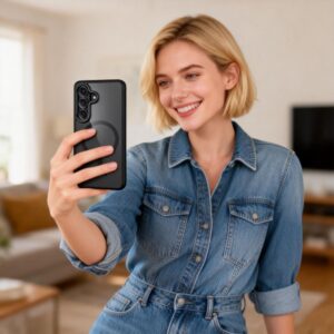 Tech-Protect MagMat MagSafe Samsung Galaxy S26+ Plus juodos spalvos/skaidrus - Image 9