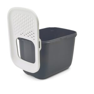 SAVIC HOP Antracitas su Balta Dangčiu – Kačių Tualetas – 58,5x39x39,5 cm – 1 vnt. - Image 2