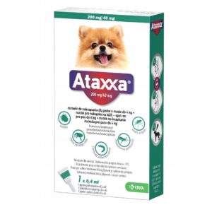 ATAXXA 200mg/40mg (1-4kg) - lašai nuo blusų ir erkių šunims – 1x0,4ml