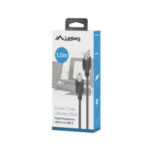 Lanberg CA-USBA-15CU-0010-BK kabelis USB 1m 2.0 USB A->USB-B Juoda - Image 3
