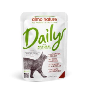 Almo Nature Daily Cat Pouch with Chicken and Duck 70g su vištiena ir antiena, 70 g