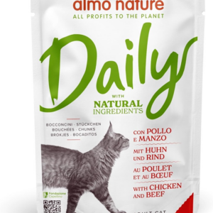 Almo Nature Daily Cat Pouch with Chicken and Beef 70g su vištiena ir jautiena, 70 g
