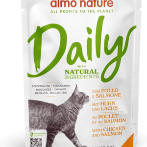 Almo Nature Daily Cat Pouch with Chicken and Salmon 70g su vištiena ir lašiša, 70 g