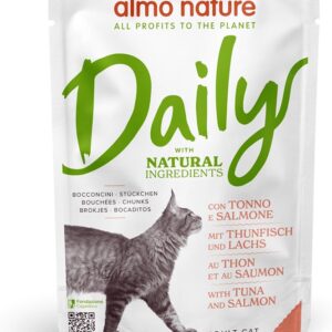 Almo Nature Daily Cat Pouch with Tuna and Salmon 70g su tunu ir lašiša, 70 g