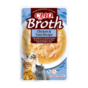 INABA Ciao Broth with chicken, salmon and tuna - skanėstas katėms - 10x40g - Image 2