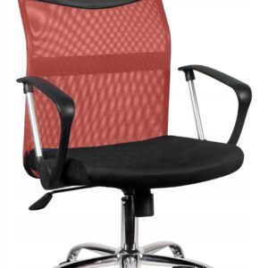 Topeshop KRZESŁO NEMO raudonos spalvos biuro kėdė Paminkštinta sėdynė Tinklelinis nugaros atlošas - Image 2