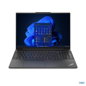 Lenovo ThinkPad E16 Gen 1 (Intel) Intel® Core™ i5 i5-1335U Knyginis kompiuteris 40,6 cm (16") Lietimui jautrus ekranas WUXGA 16 GB DDR4-SDRAM 512 GB SSD Wi-Fi 6 (802.11ax) Windows 11 Pro Anglų (JAV) Juoda Naujas / Repack