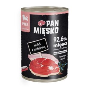 PAN MIĘSKO Kalakutas su jautiena – šlapias pašaras šunims – 400g