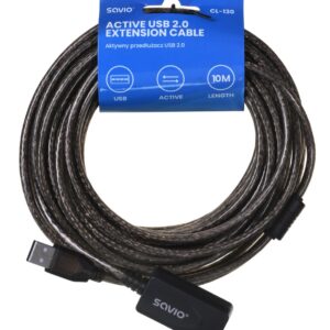 SAVIO CL-130 USB active port extension 10m USB 2.0-A male USB 2.0-A female Juoda - Image 2