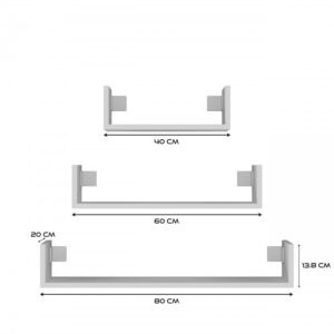 Topeshop MOBI 3P BIEL lentyna Slanki lentyna Kabinamas ant sienos Smulkinių plokštė Balta - Image 3