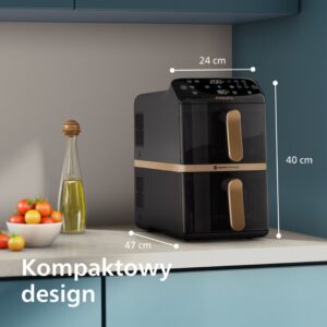 Philips 4000 series Dual Stack Airfryer Vertical Basket 10L Dvigubas Autonominės 2750 W Karšto oro gruzdintuvė Juoda - Image 3
