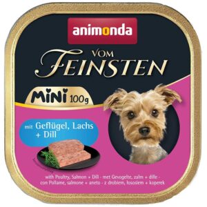 ANIMONDA Vom Feinsten Adult Mini Poultry, salmon and dill - šlapias maistas šunims - 100g
