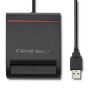Qoltec 50642 magnetinių kortelių skaitytuvas Juoda USB