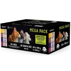 PETREPUBLIC Mega Pack Chicken with veal, duck, turkey, beef - šlapias kačių maistas - 40x100g