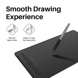 HUION H1161 grafinė planšetė 5080 lpi 279,4 x 174,6 mm USB Juoda - Image 3