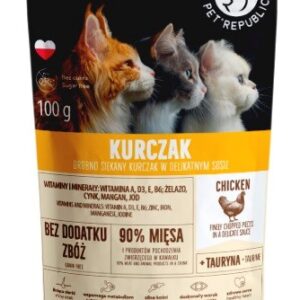 PET REPUBLIC Adult Vištiena smulkiai pjaustyta - drėgno kačių ėdalo- 100 g