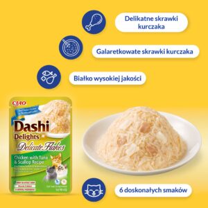 INABA CAT Dashi Delights Švelnūs Dribsniai Vištiena su Tunu - skanėstas katėms - 40g - Image 2