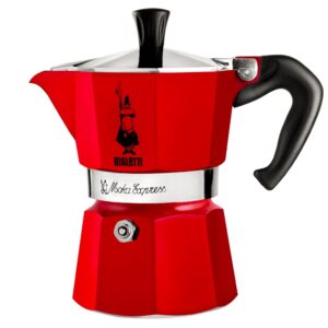 Raudonas "Bialetti Moka Espress" kavos aparatas