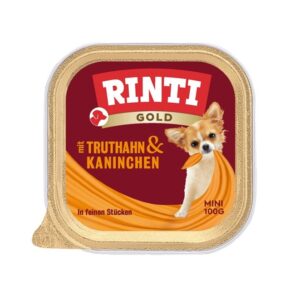 RINTI Gold Mini Turkey with rabbit  - drėgnas ėdalas šunims - 100g