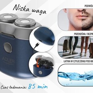 Adler AD 2937 skustuvas vyrams Rotorinis skustuvas Mėlyna