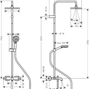 Dušo komplektas su termostatiniu maišytuvu Hansgrohe Vernis Shape, 26284000, chromas - Image 2