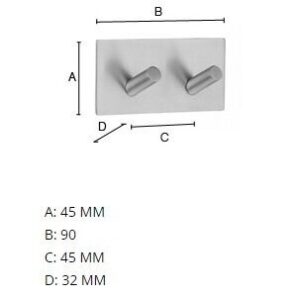 Dvigubas klijuojamas kabliukas BESLAGSBODEN BB1093, juodas - Image 2