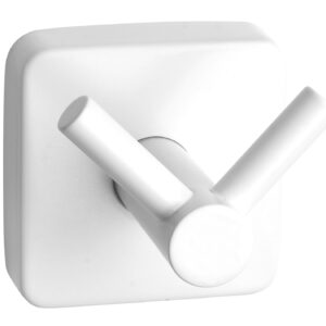 Dvigubas rankšluosčių kabliukas Kapitan QUATTRO 42 02 66, baltas matinis