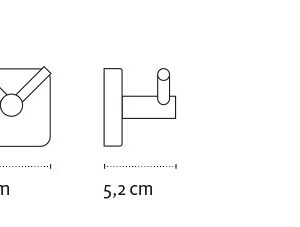 Dvigubas rankšluosčių kabliukas Kapitan QUATTRO 42 02, chromo - Image 2