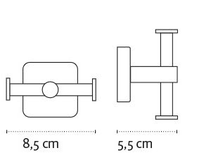 Dvigubas rankšluosčių kabliukas Kapitan QUATTRO 42 22, chromo - Image 2