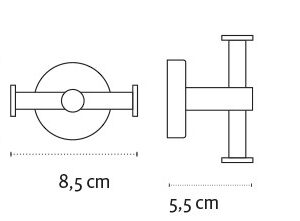 Dvigubas rankšluosčio kabliukas Kapitan UNO 12 22 99, satino - Image 2