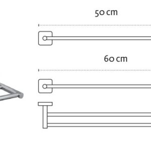 Dvigubas rankšluosčio laikiklis Kapitan QUATTRO 42 52, chromas - Image 2