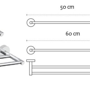 Dvigubas rankšluosčio laikiklis Kapitan UNO 12 62, chromas - Image 2