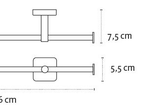 Dvigubas tualetinio popieriaus laikiklis Kapitan QUATTRO 44 22, chromas - Image 2
