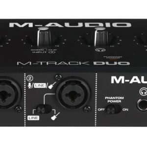 M-AUDIO M-Track Duo USB Garso sąsaja Crystal išankstinis stiprintuvas 16 bit 48 kHz Juoda