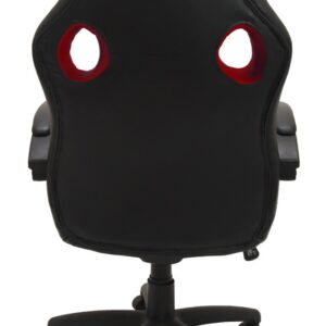 Topeshop FOTEL ENZO raudonos ir juodos spalvos biuro kėdė Paminkštinta sėdynė Paminkštinta nugaros atrama - Image 3