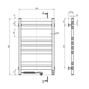 El.rankšluosčių džiovintuvas Ellipse 500*800 Sensor kairė baltas 12-845153-5080 - Image 3