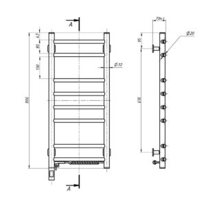 El.rankšluosčių džiovintuvas Navin Kamelia 360*800 Sensor su laikmačiu dešinė 12-007033-3680 - Image 2