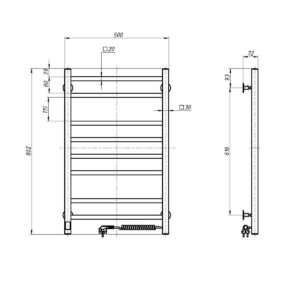 El.rankšluosčių džiovintuvas Navin Loft 500*800 Sensor dešinė 10-043053-5080 - Image 3