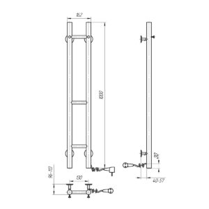 El.rankšluosčių džiovintuvas Navin Siluet 160*1000 dešinė 12-017030-0110 - Image 3
