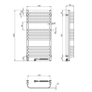El.rankšluosčių džiovintuvas Navin Stugna 480*1000 Sensor dešinė baltas 12-149053-4810 - Image 2