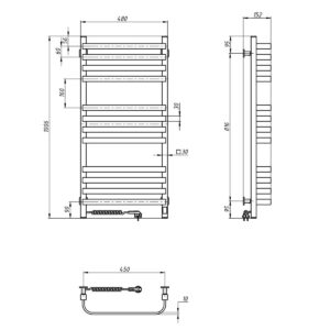 El.rankšluosčių džiovintuvas Navin Stugna 480*1000 Sensor kairė juodas 12-249153-4810 - Image 2