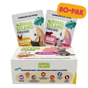 ANIMAL ISLAND Chicken / Beef Fillets in broth - šlapias kačių maistas - 80x85g