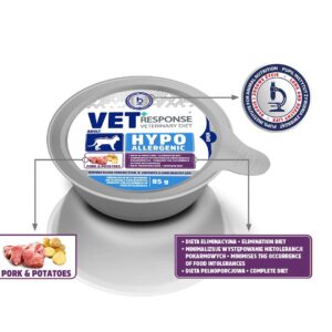 VET RESPONSE Hypoallergenic Pork - šlapias kačių maistas - 85g - Image 2
