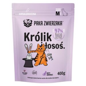 PAKA ZWIERZAKA Rabbit and salmon - sausas kačių maistas - 400g