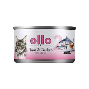 OLLO Cat nr 2 Tuna & Chicken with salmon in broth - šlapias kačių maistas - 70g