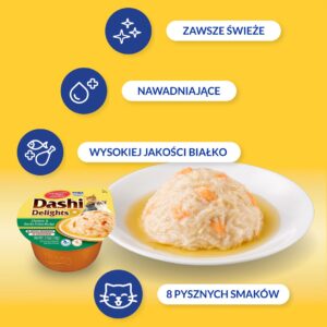 INABA Dashi Delights Chicken with bonito flakes in broth - skanėstas katėms - 70g - Image 3