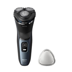 Philips 3000 series S3144/00 skustuvas vyrams Rotorinis skustuvas Apkarpymo mašinėlė Juoda, Mėlyna
