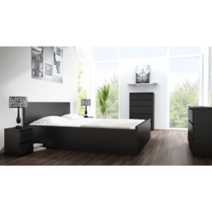 Topeshop M2 CZERŃ naktinis staliukas / staliukas prie lovos 2 stalčiai Juoda